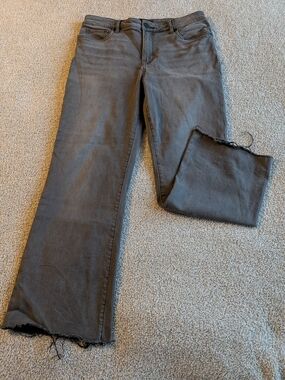 Kut from the Kloth Gray Wide-Leg Jeans with Raw Hem NWOT